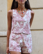Bermuda Toile de Jouy Granate