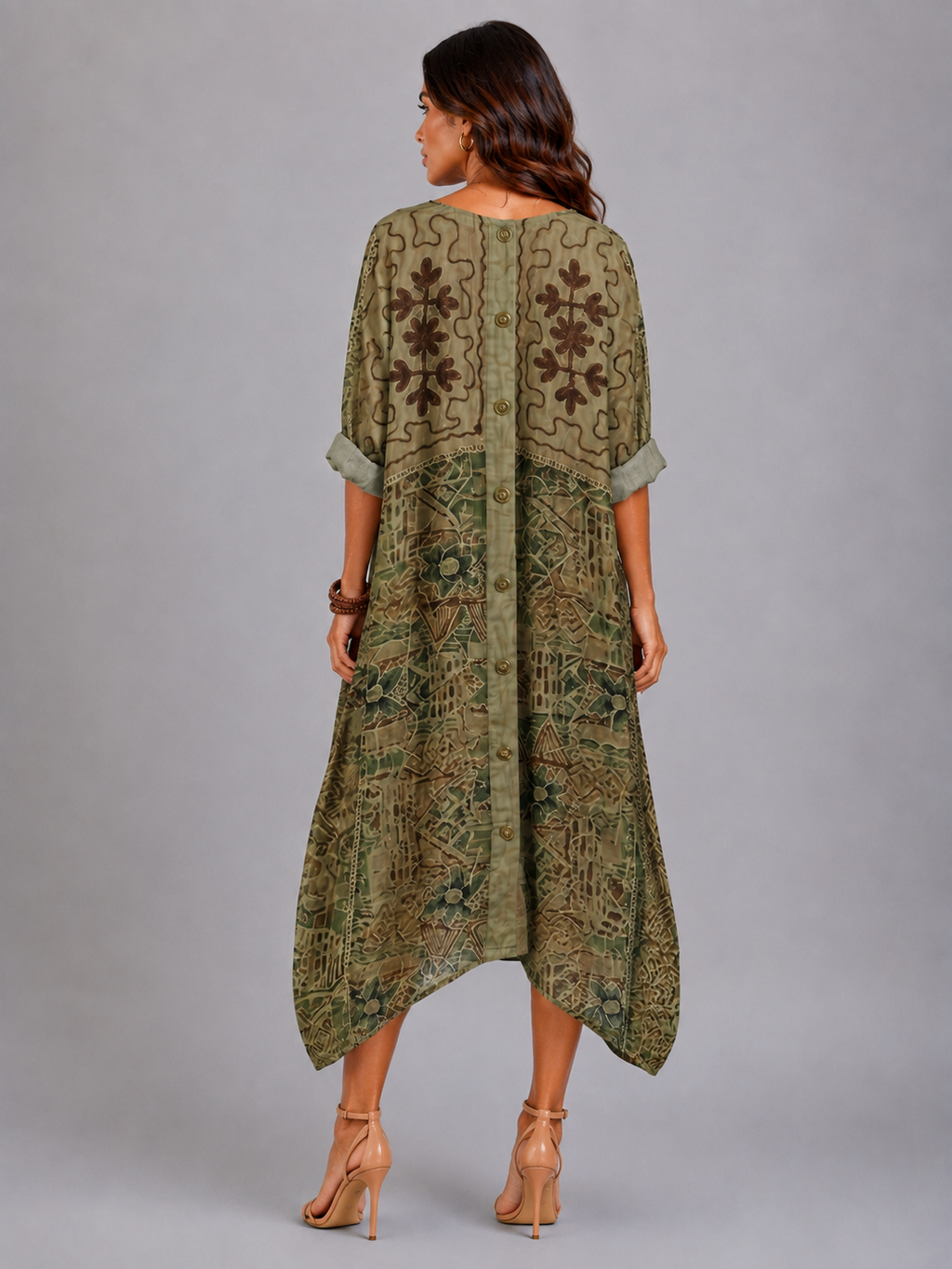 Aleta | Vestido Midi Oversize con Botones y Bolsillos