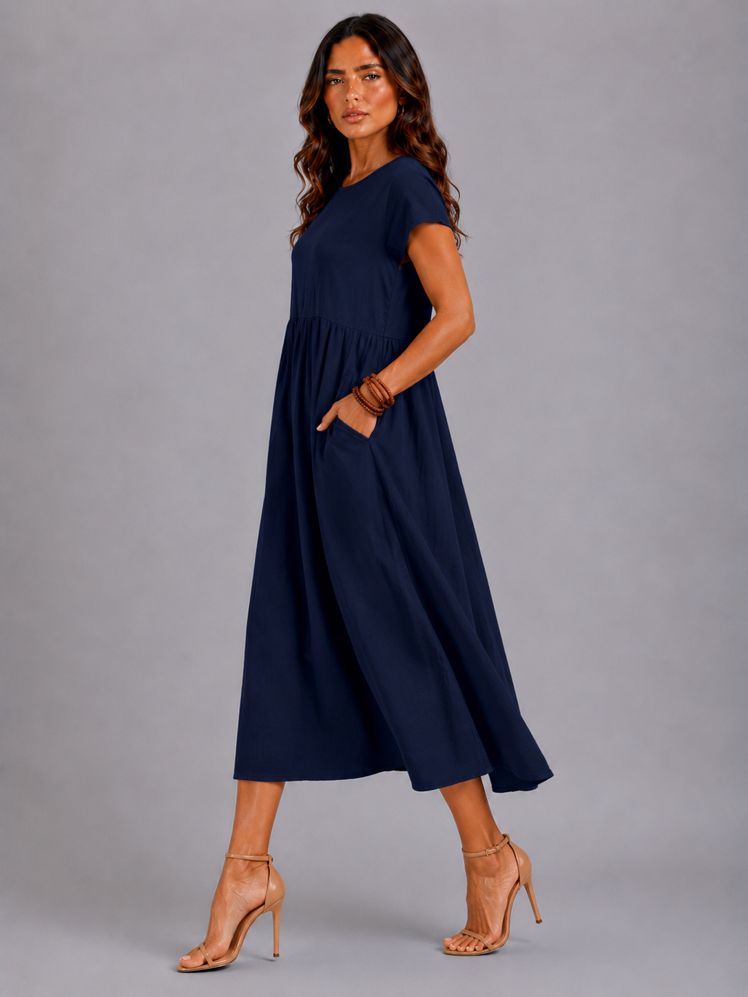 Gabrielle | Vestido Midi Fluido de Elegancia Atemporal
