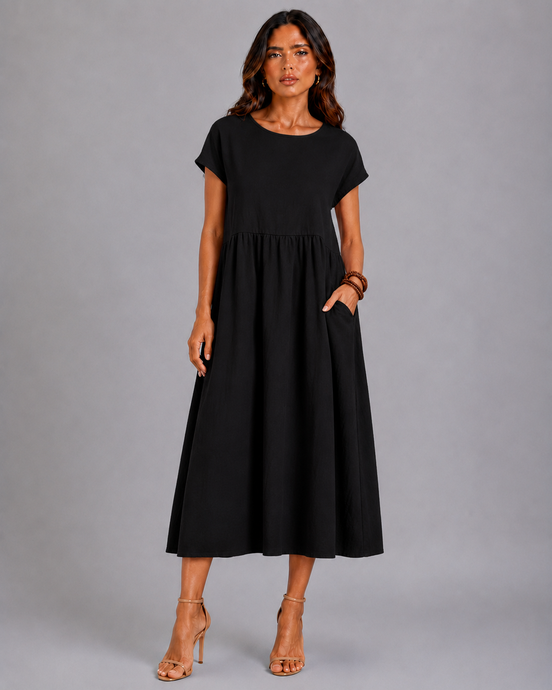 Gabrielle | Vestido Midi Fluido de Elegancia Atemporal