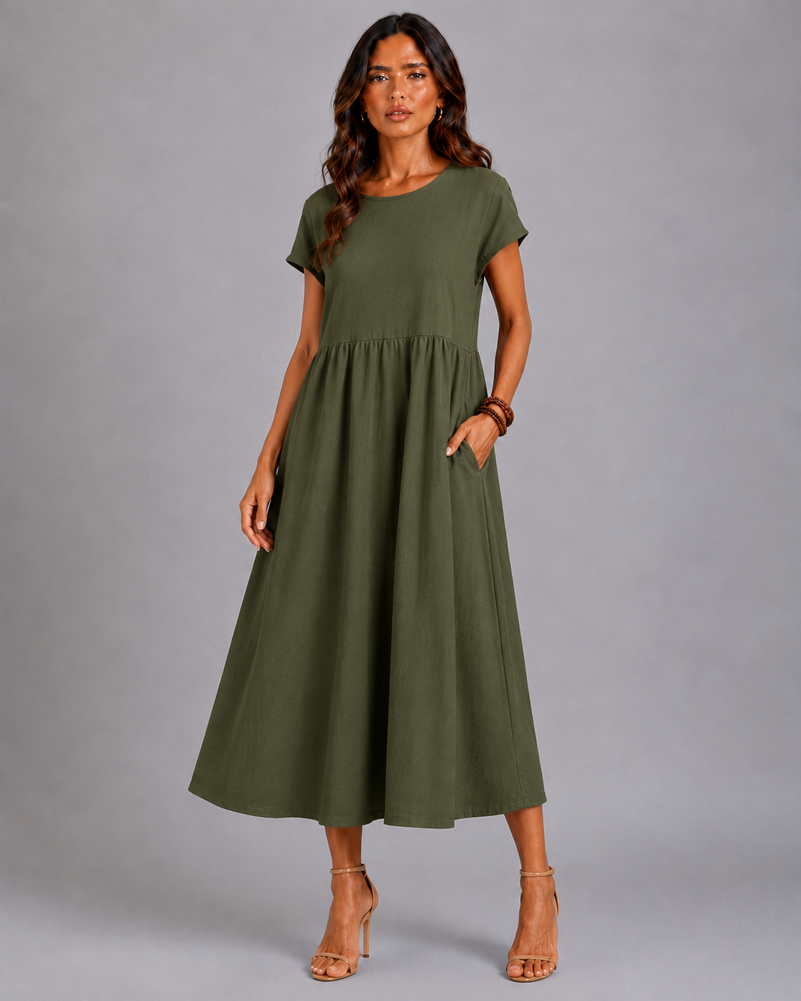 Gabrielle | Vestido Midi Fluido de Elegancia Atemporal