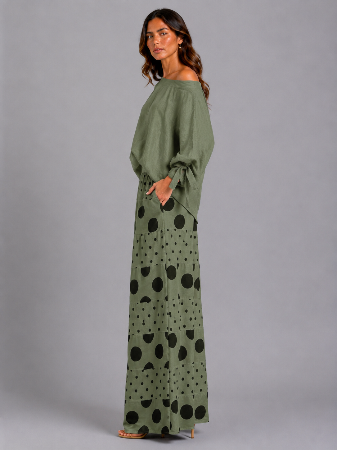 Simonetta | Coordinato Top Spalle Morbide + Pantalone Stampato