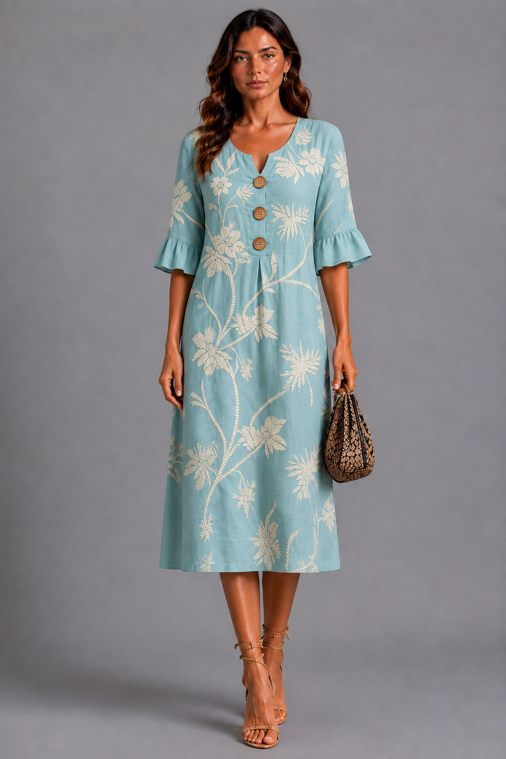 Fiorenza | Vestido Midi con Bordado Floral