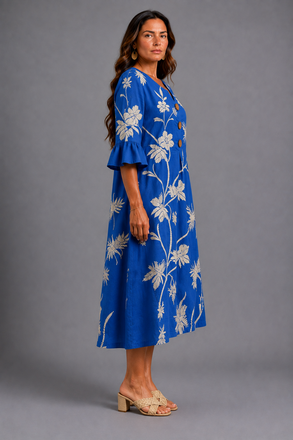 Fiorenza | Vestido Midi con Bordado Floral