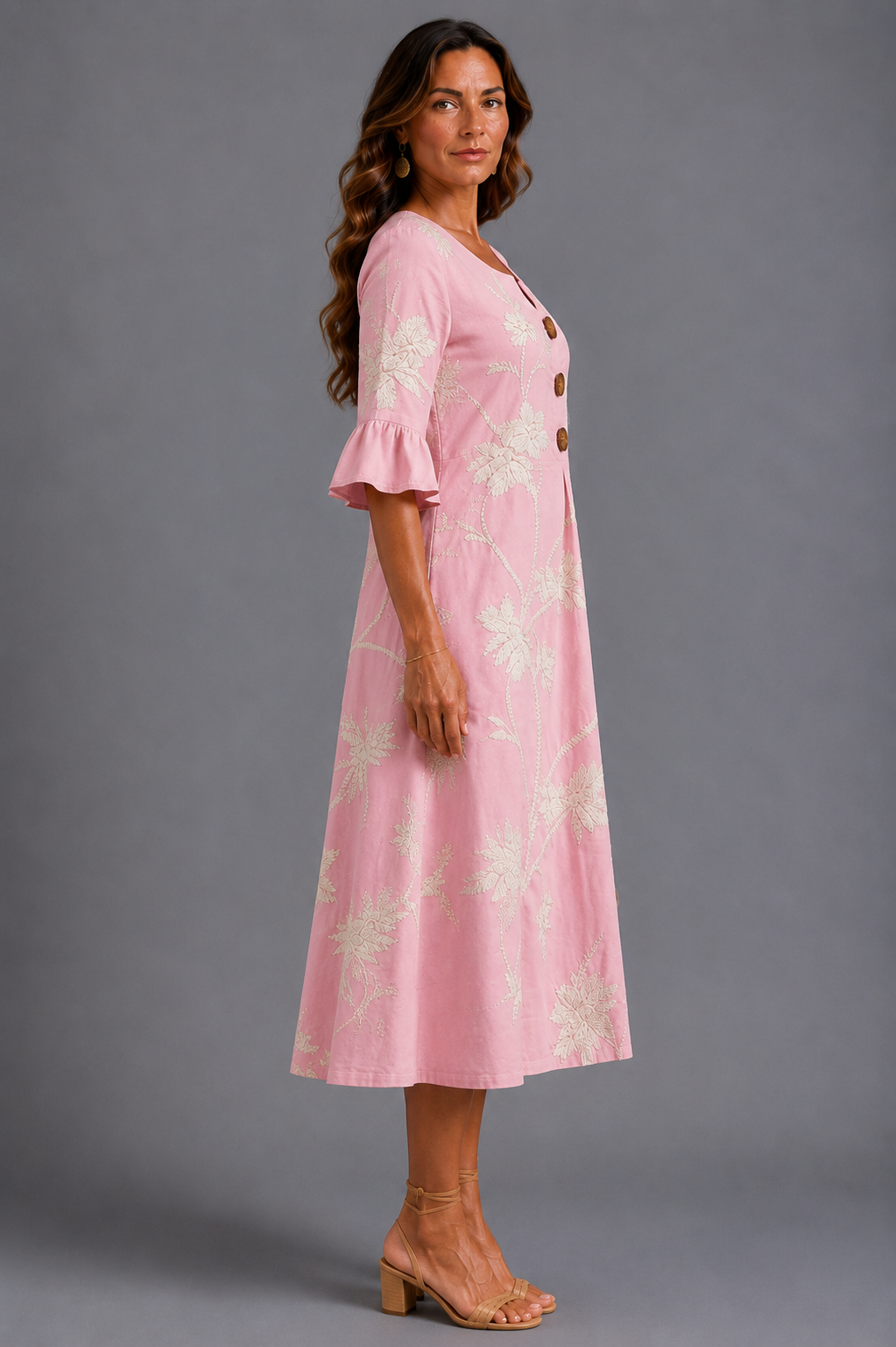 Fiorenza | Vestido Midi con Bordado Floral