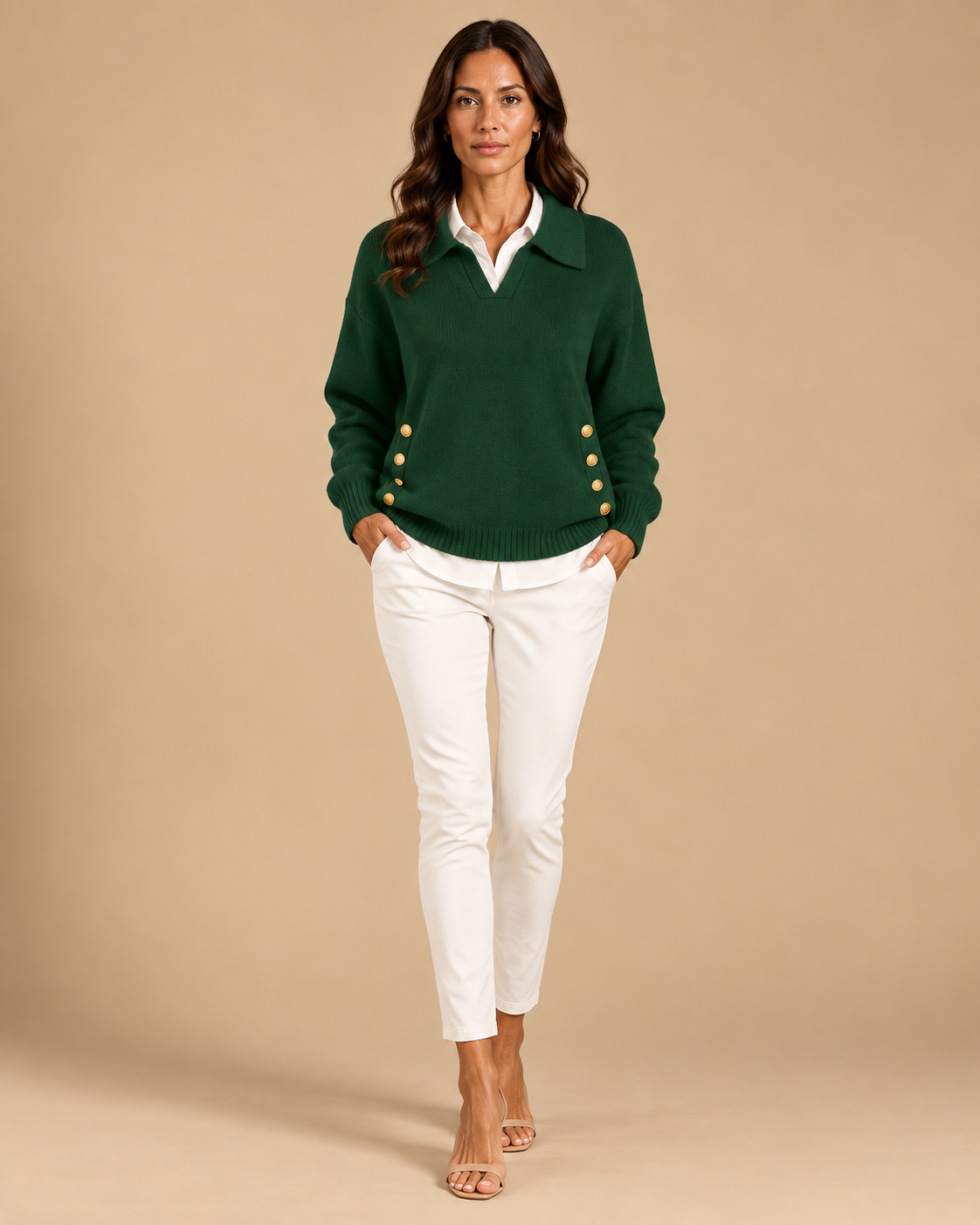 Antonietta | Jersey Cuello Polo con Botones
