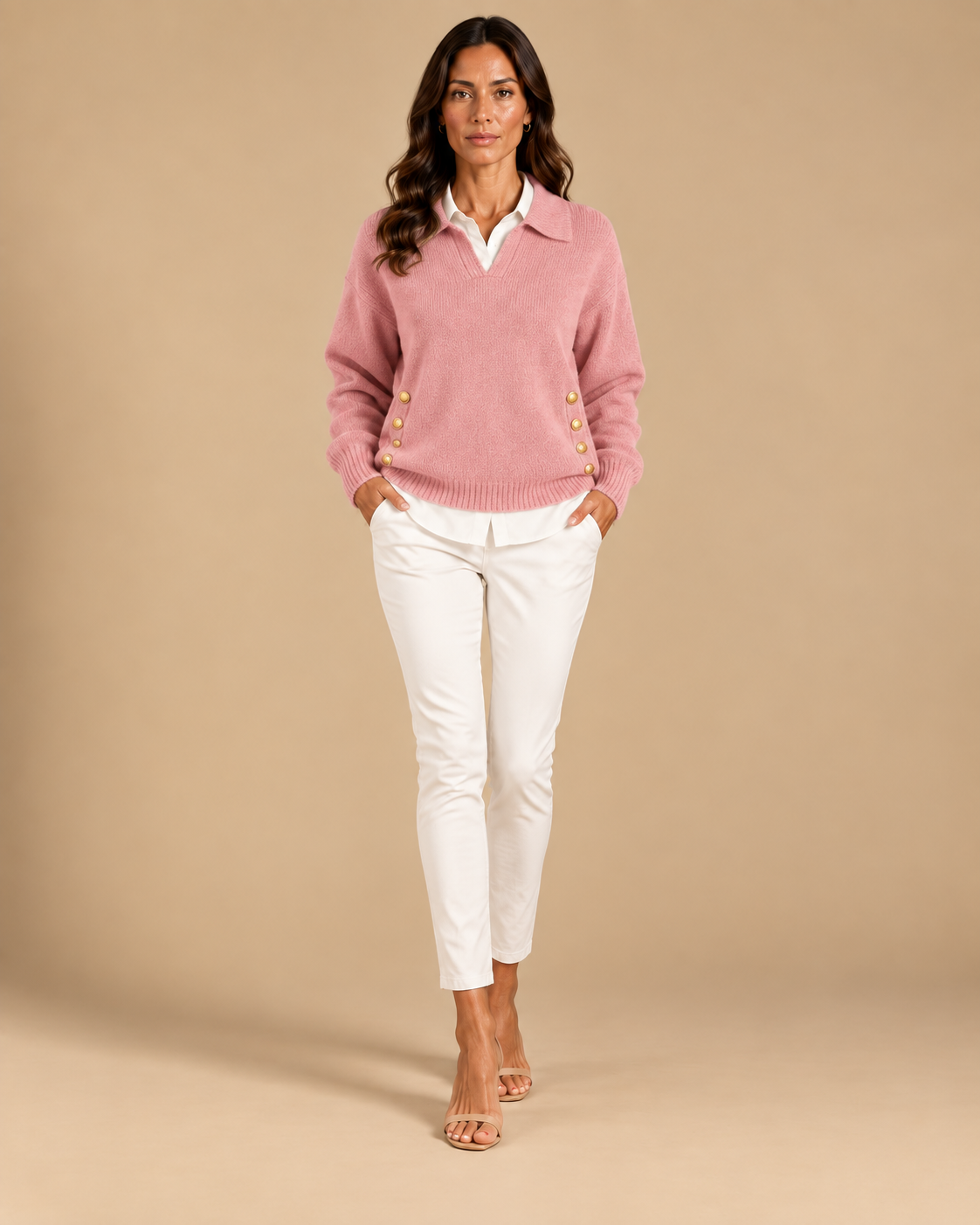 Antonietta | Jersey Cuello Polo con Botones