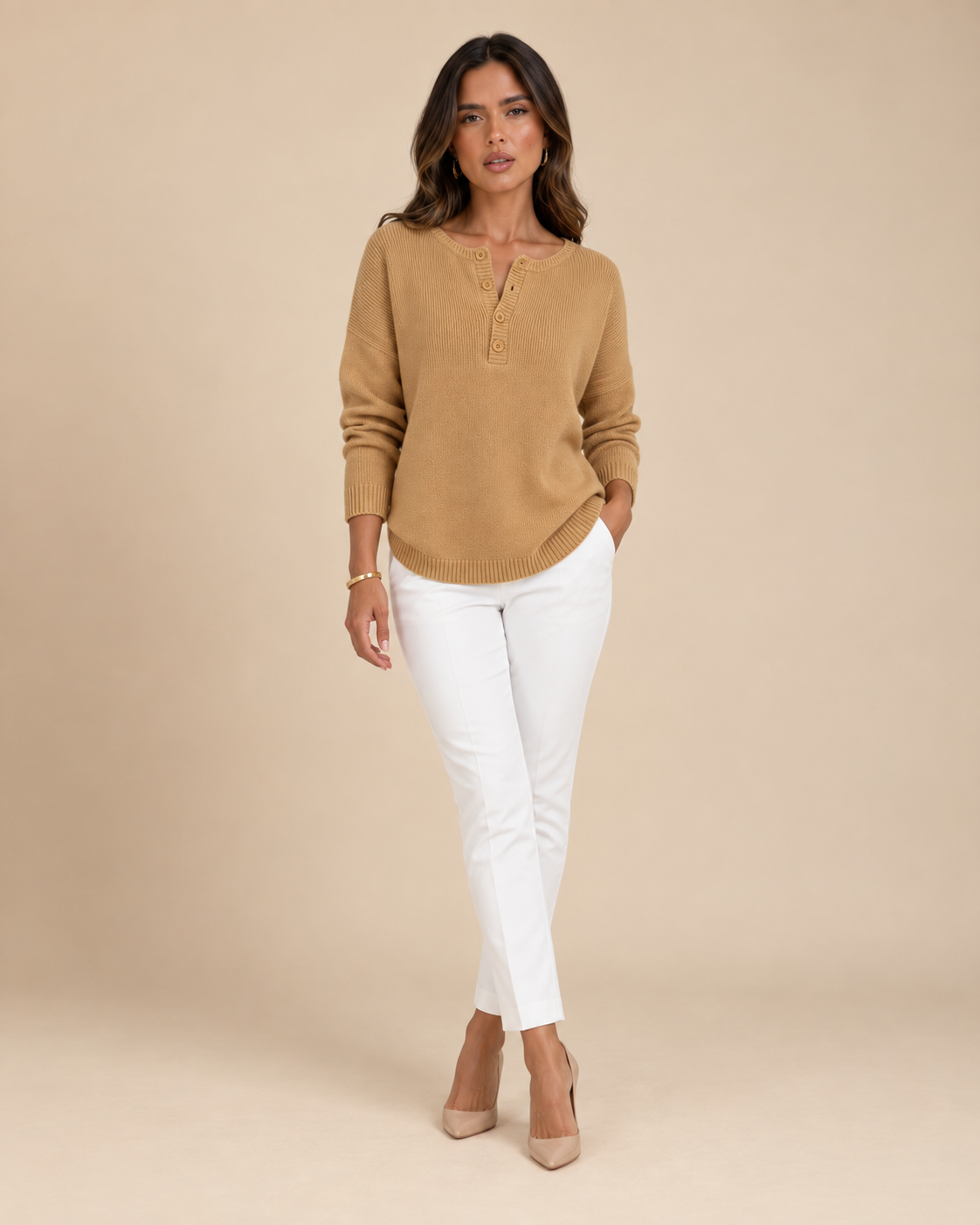 Helena | Jersey de Punto con Botones Henley