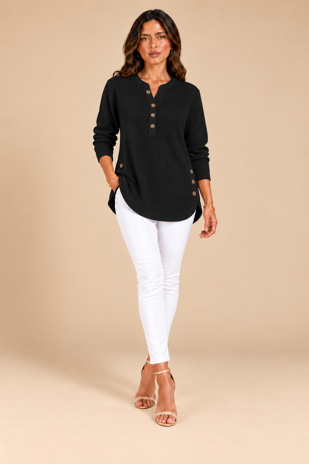 Vincenzina | Túnica Henley con Botones