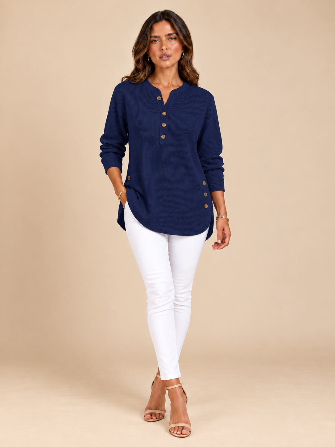 Vincenzina | Túnica Henley con Botones