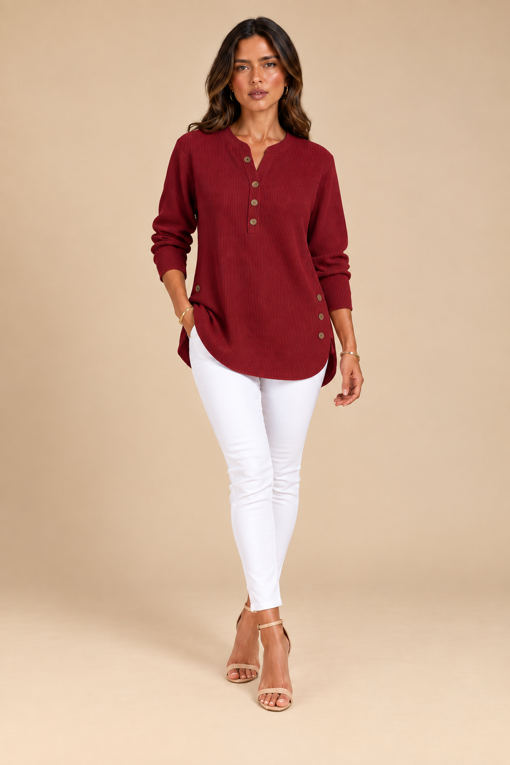 Vincenzina | Túnica Henley con Botones