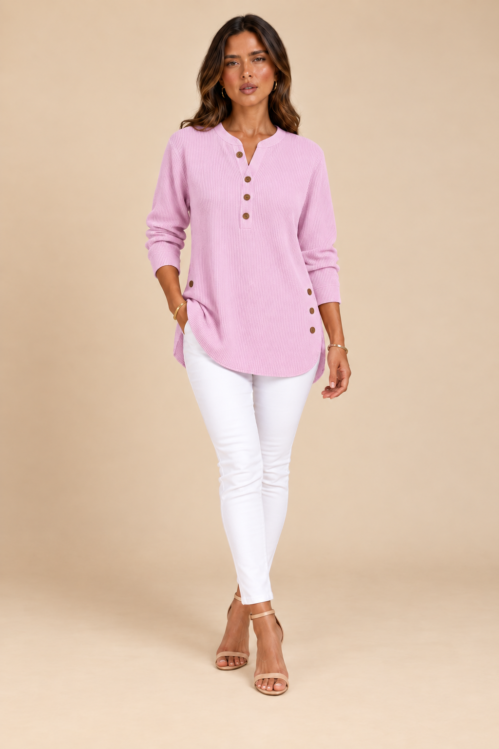 Vincenzina | Túnica Henley con Botones