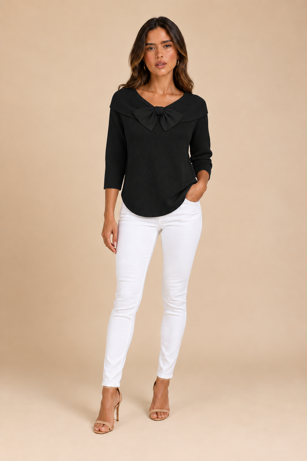 Filippa | Jersey con Lazo y Cuello Redondo