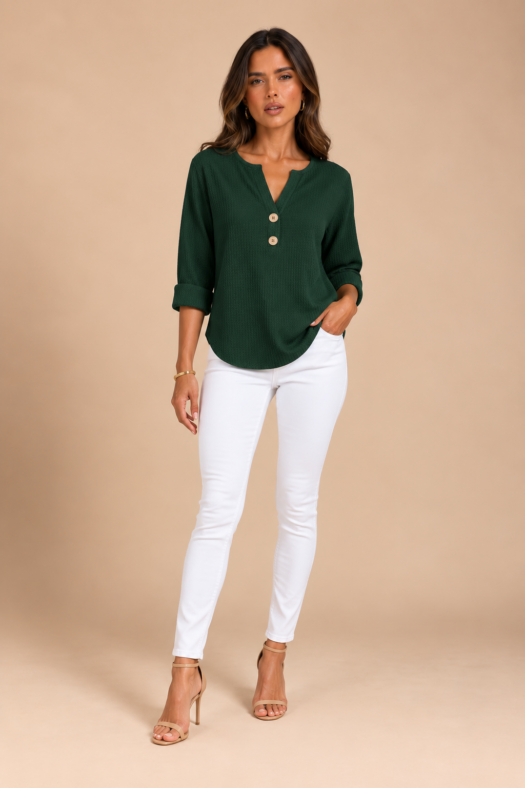 Amabile | Jersey Henley Texturizado con Botones