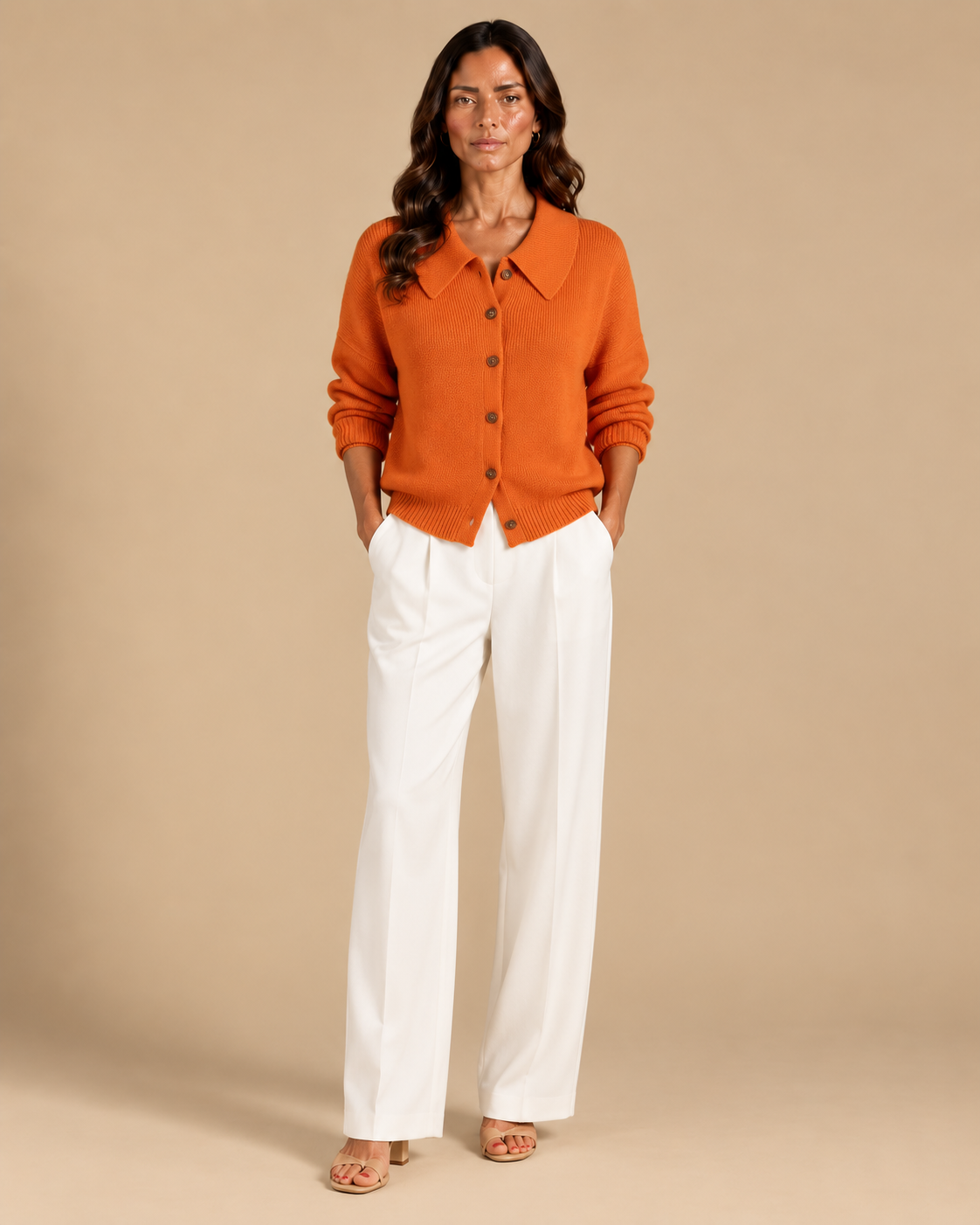 Marisa | Cardián de Punto con Cuello Tipo Camisa