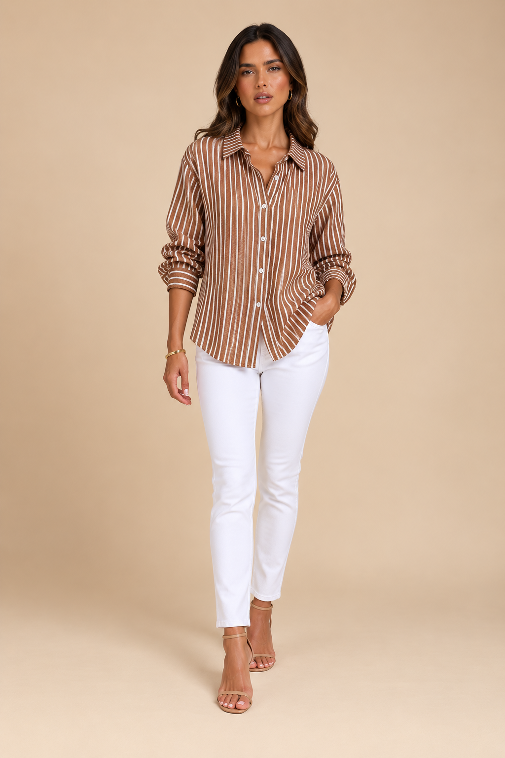 Loredana | Camisa de Rayas con Botones