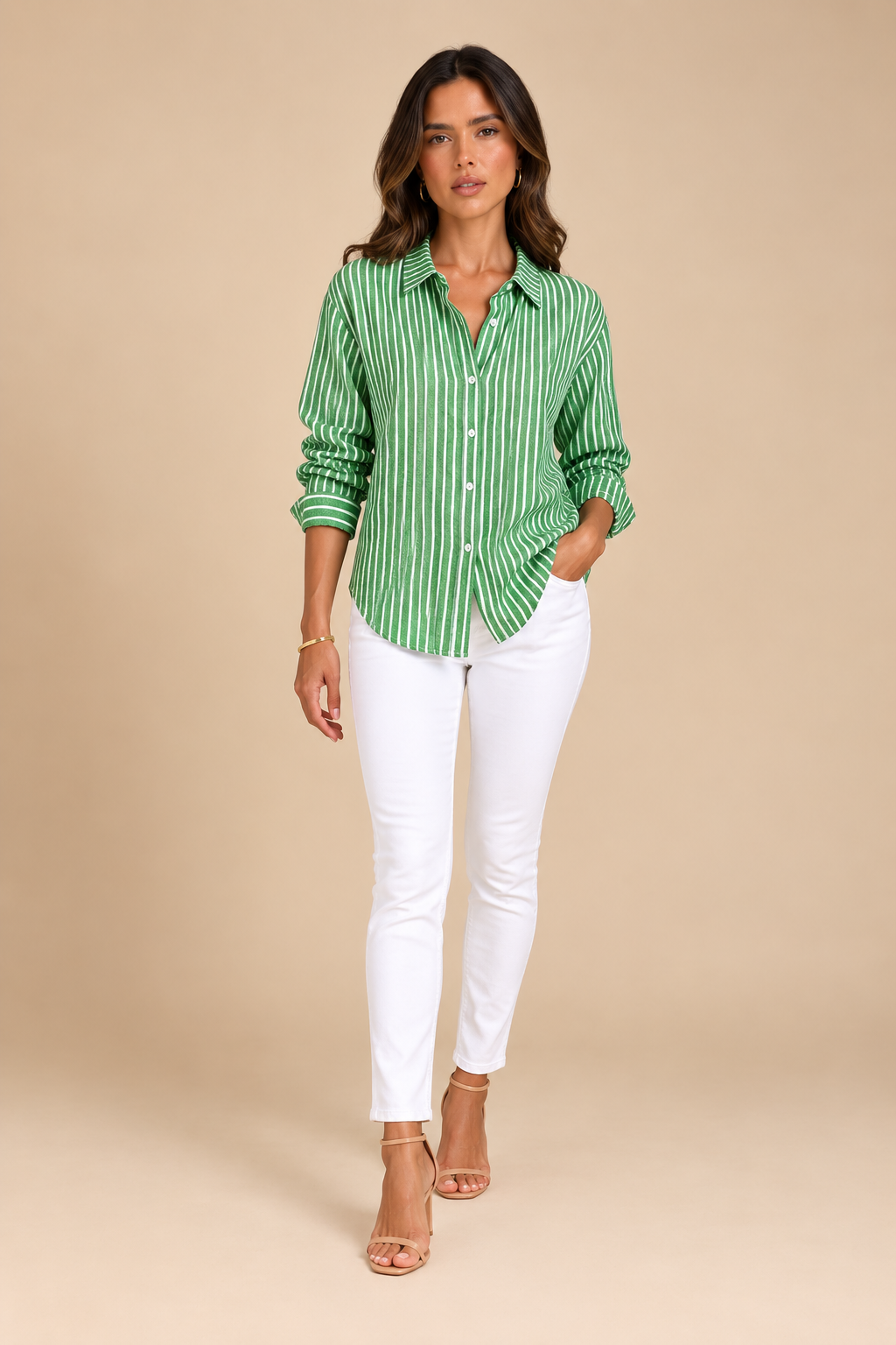 Loredana | Camisa de Rayas con Botones