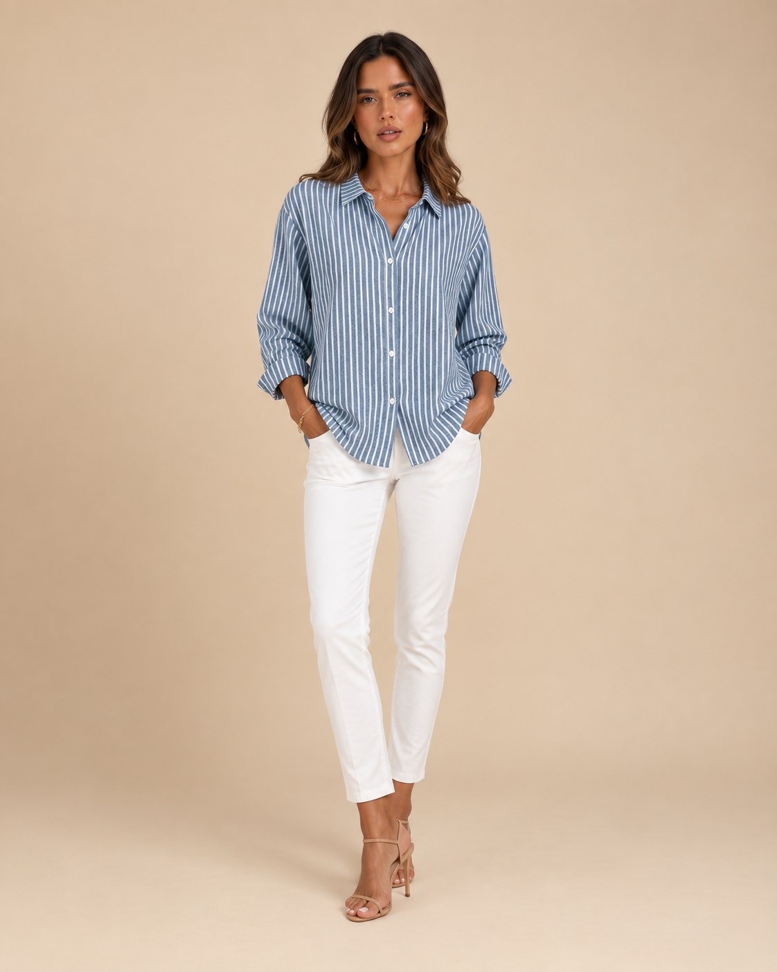 Loredana | Camisa de Rayas con Botones