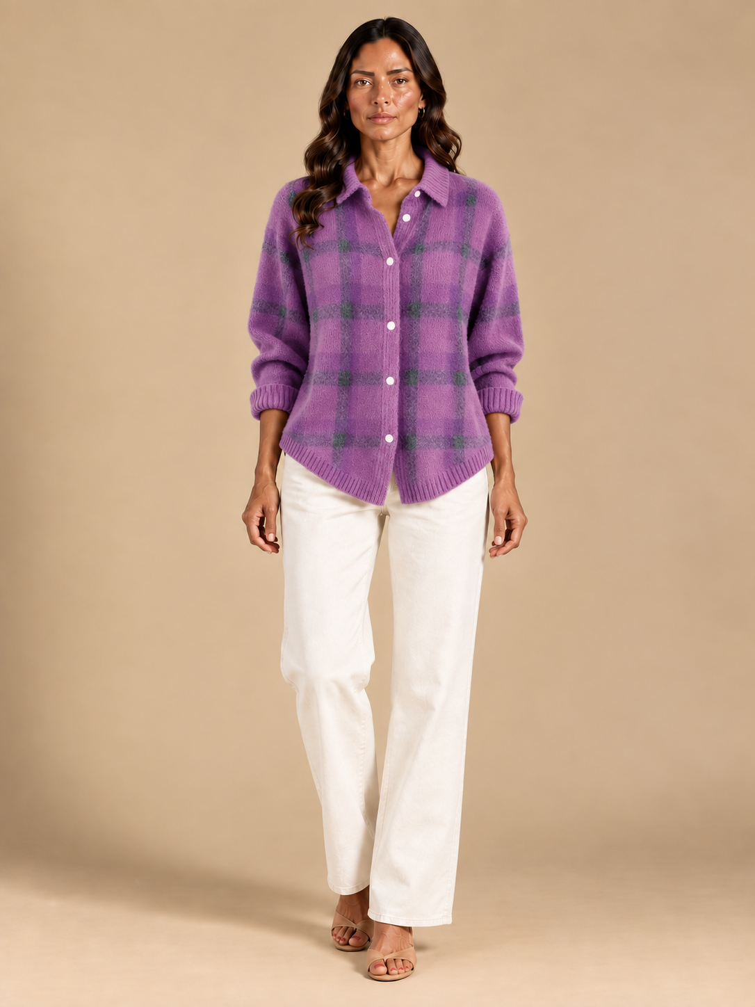Gigliola | Cardigan de Punto a Cuadros