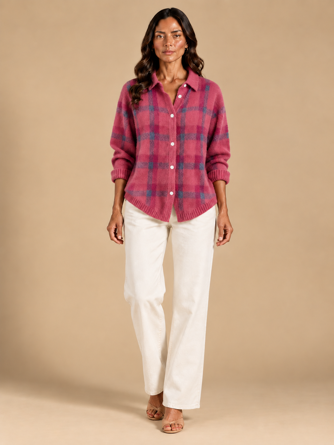 Gigliola | Cardigan de Punto a Cuadros