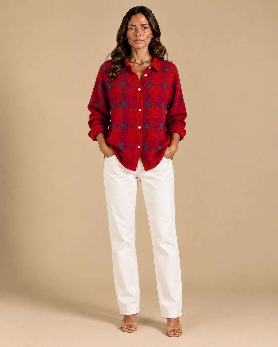 Gigliola | Cardigan de Punto a Cuadros
