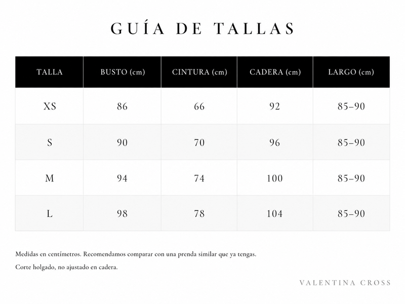 Tabla de tallas