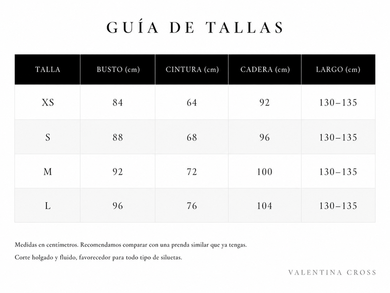 Tabla de tallas
