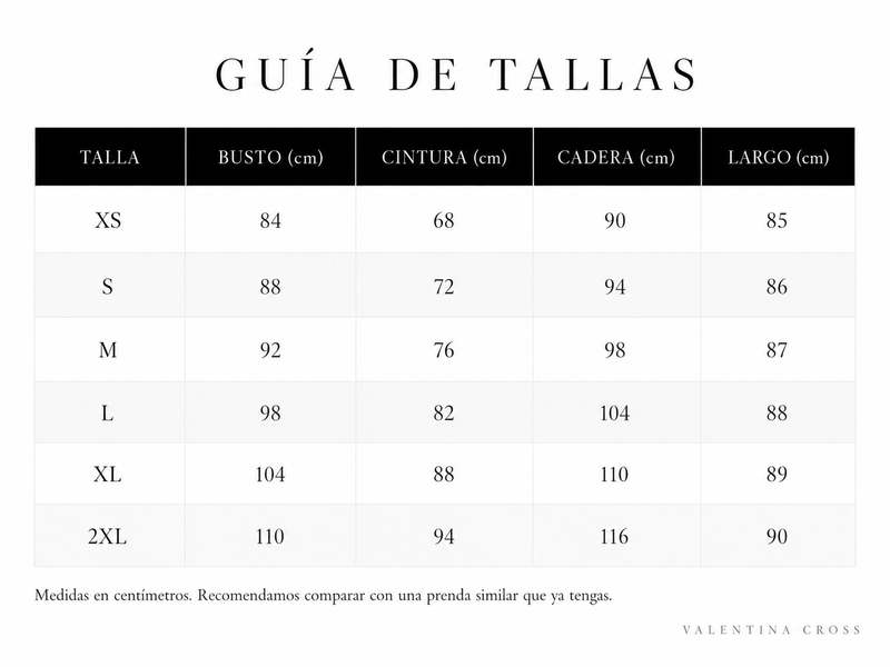 Tabla de tallas